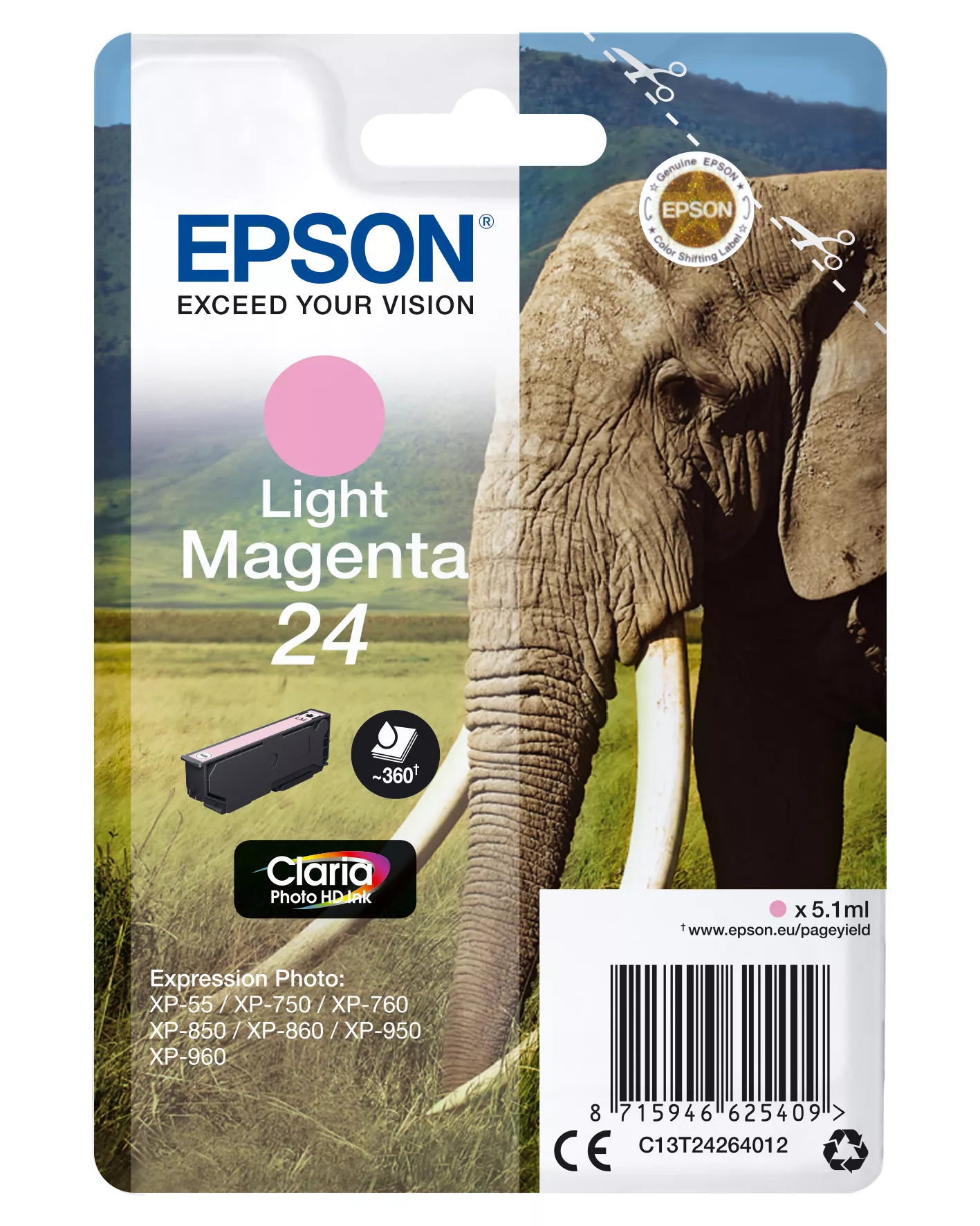 &divide; Tinta original epson t2426 magenta claro c13t24264012 5.1ml