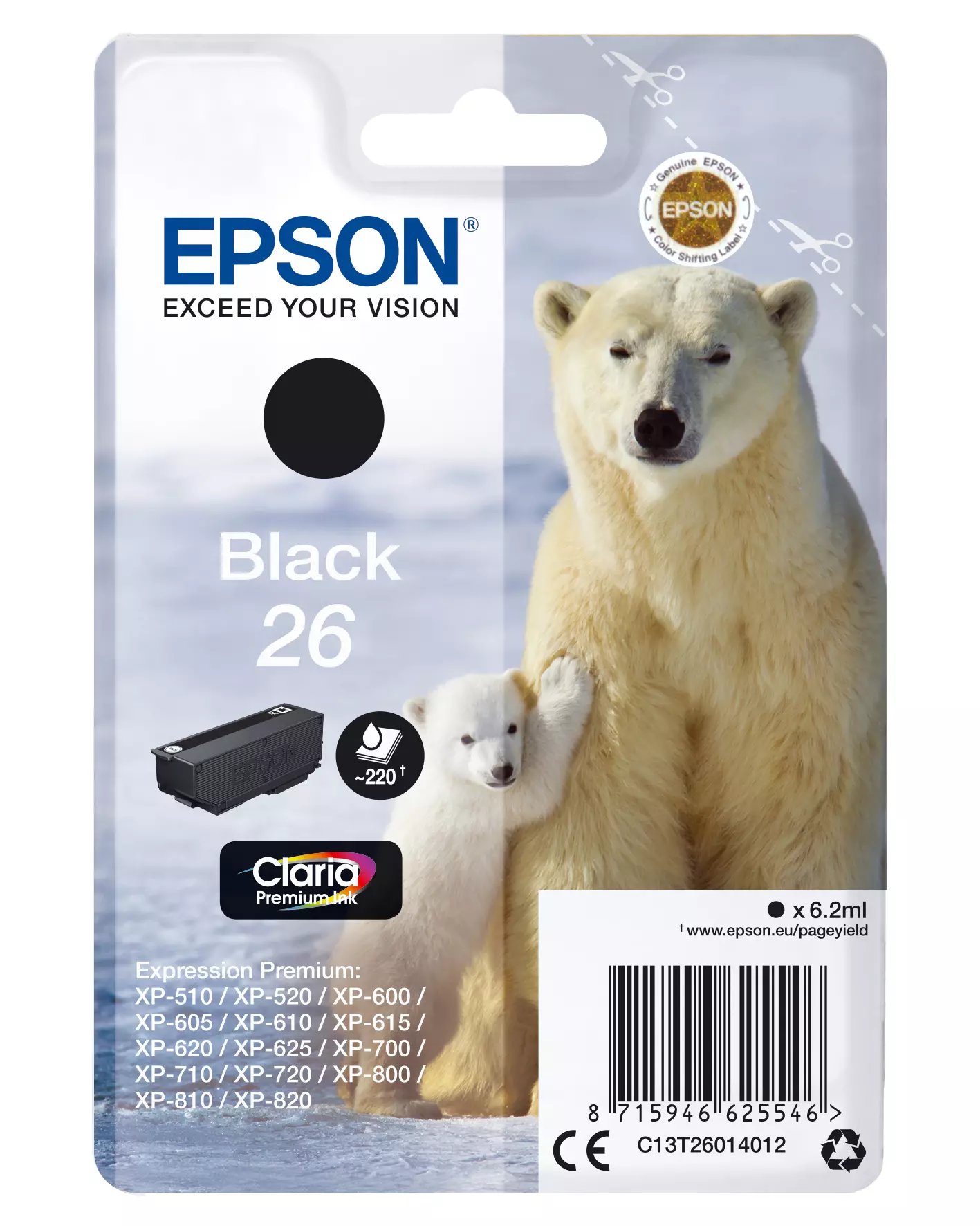 &divide; Tinta original epson t2601 negro c13t26014012 6.2ml