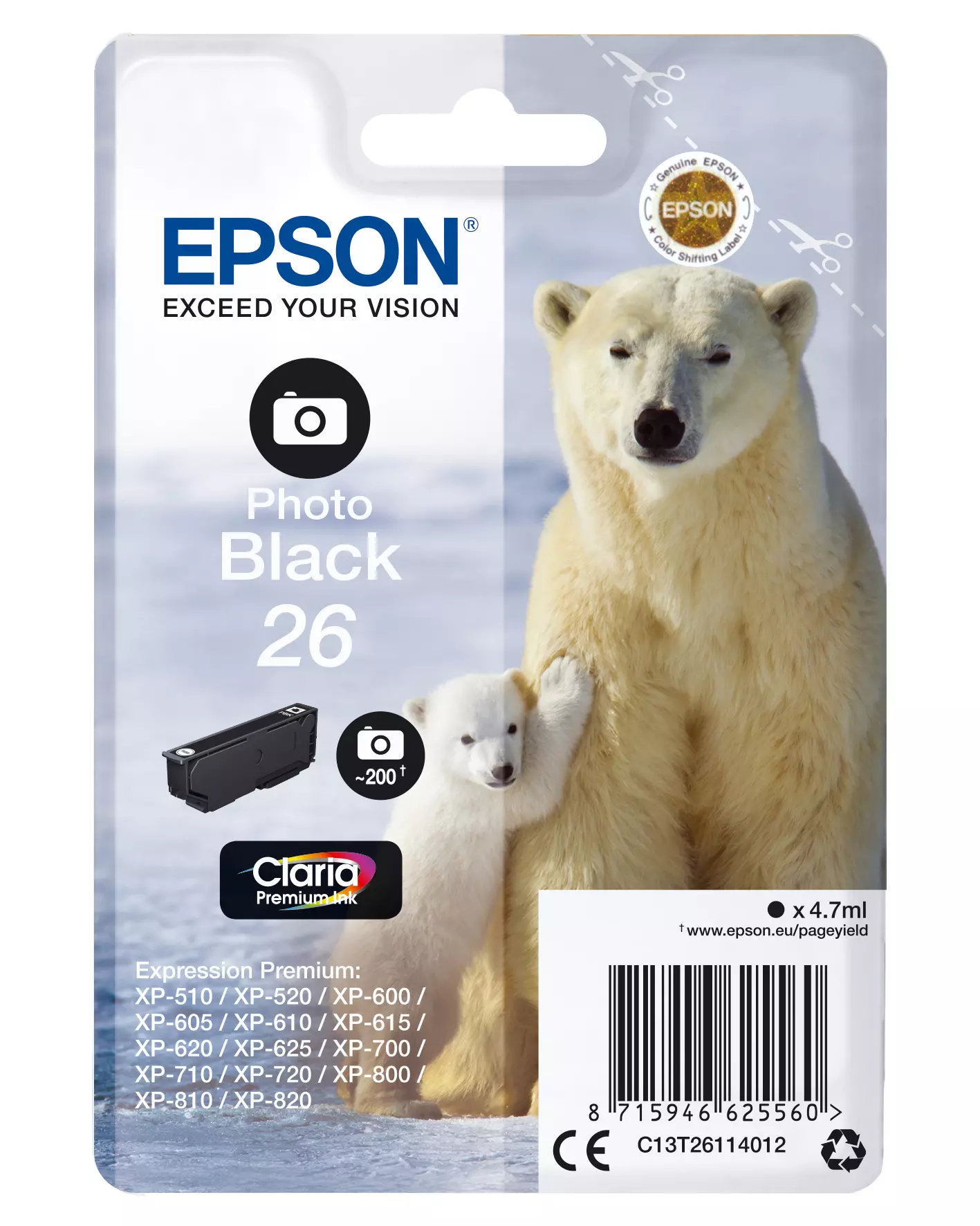&divide; Tinta original epson t2611 negro foto c13t26114012 4.7ml