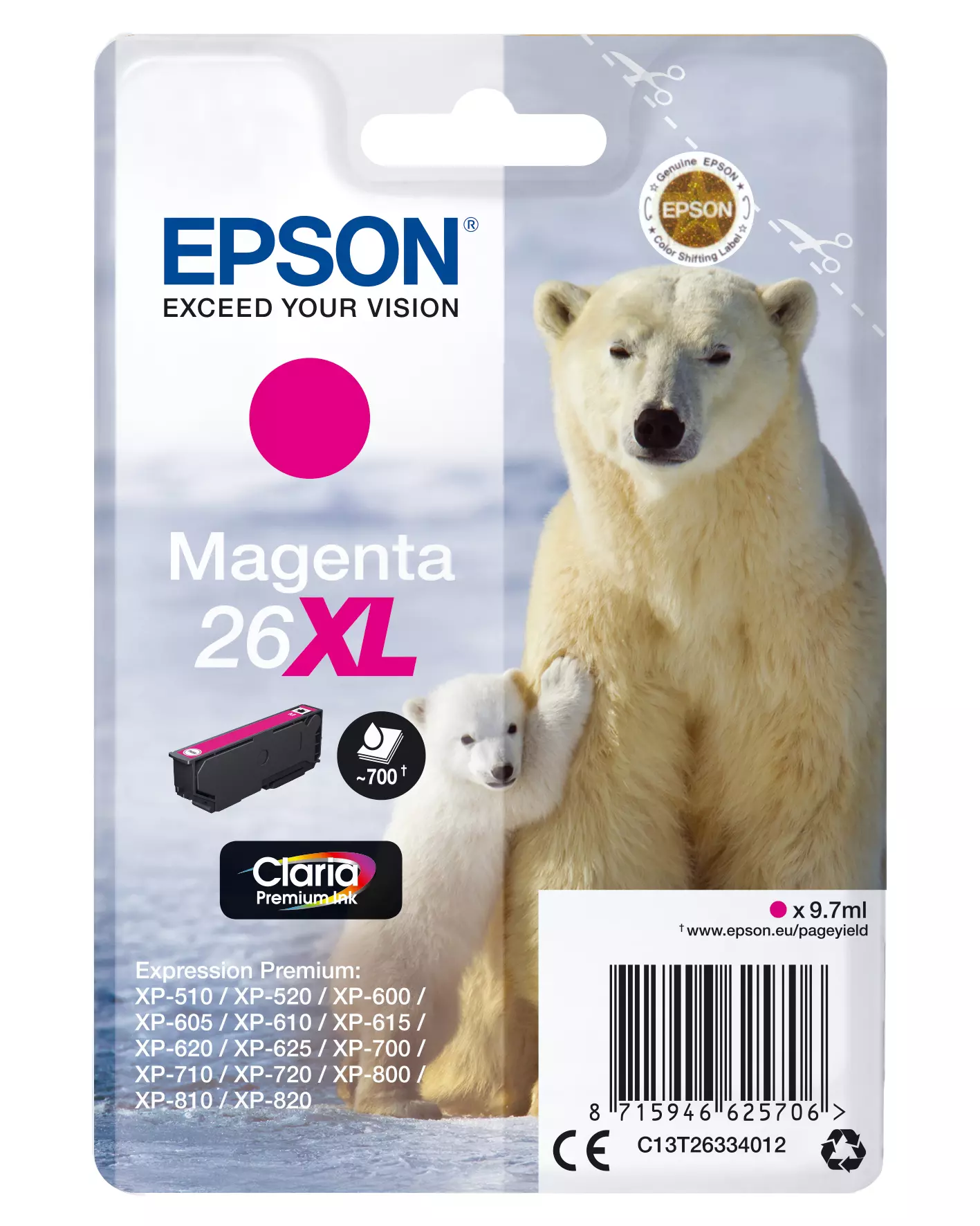 &divide; Tinta original epson t2633 xl cian c13t26334012 9.7ml