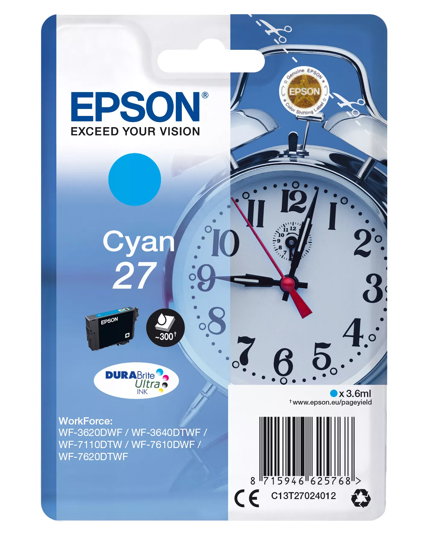 &divide; Tinta original epson t2702 cian c13t27024012 3.6ml