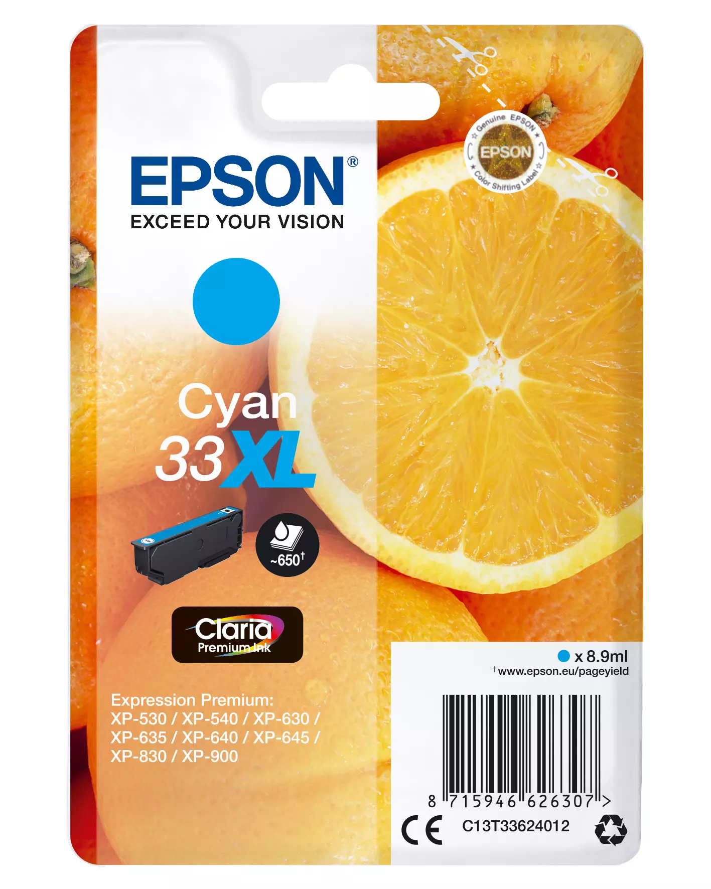 &divide; Tinta original epson t3362 xl cian c13t33624012 8.9ml