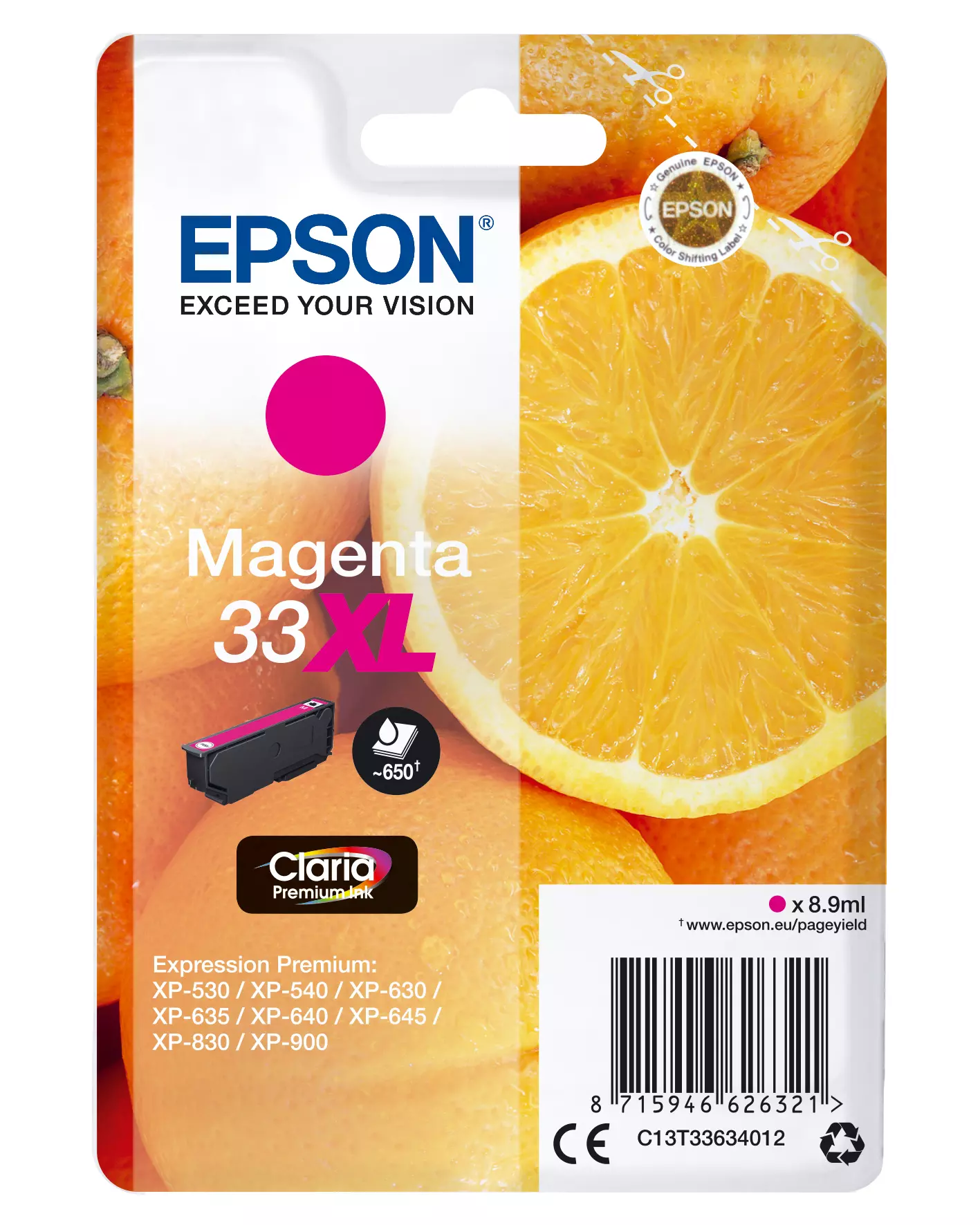 &divide; Tinta original epson t3363 xl magenta c13t33634012 8.9ml