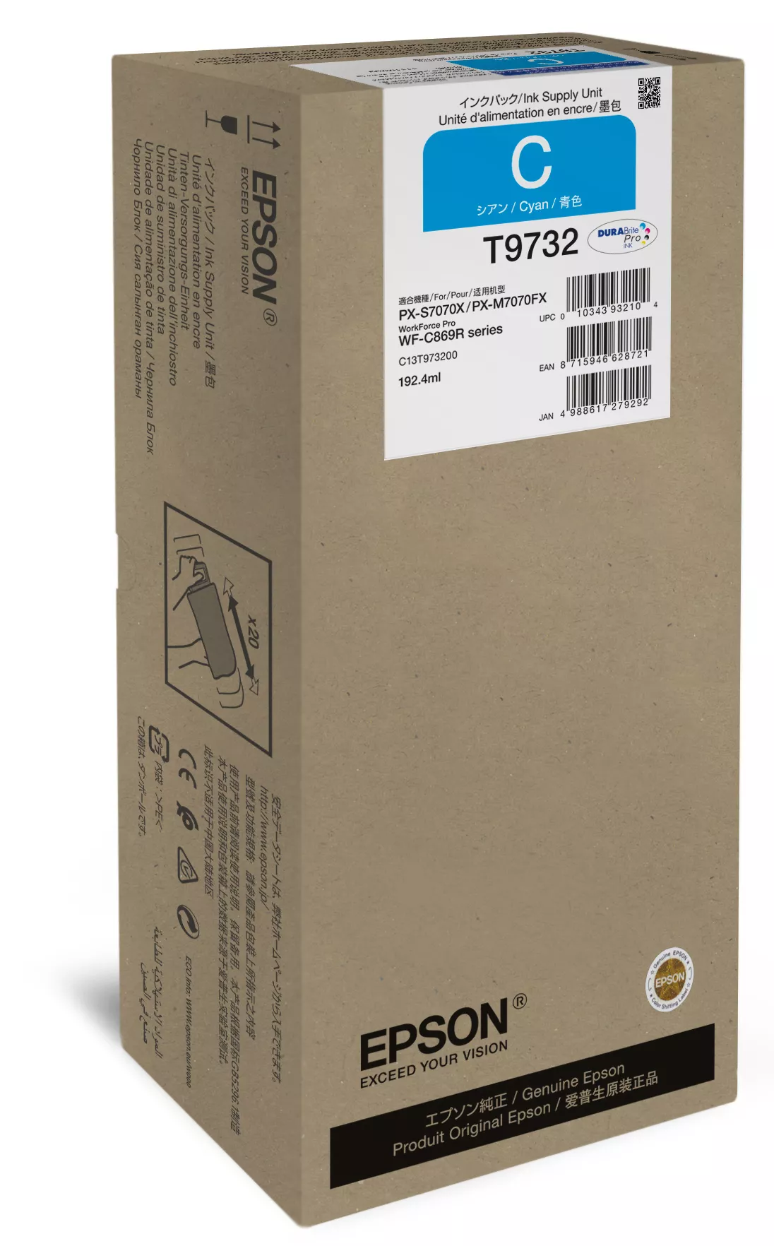 &divide; Tinta original epson t9732 xl cian c13t973200 22.000 p&aacute;ginas