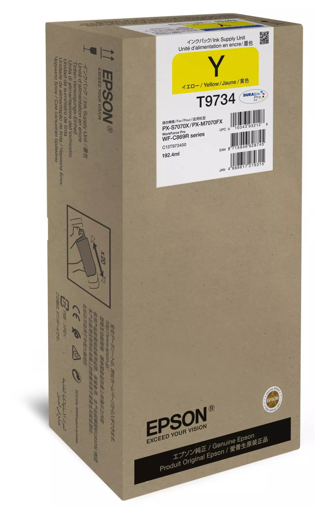 &divide; Tinta original epson t9734 xl amarillo c13t973400 22.000 p&aacute;ginas