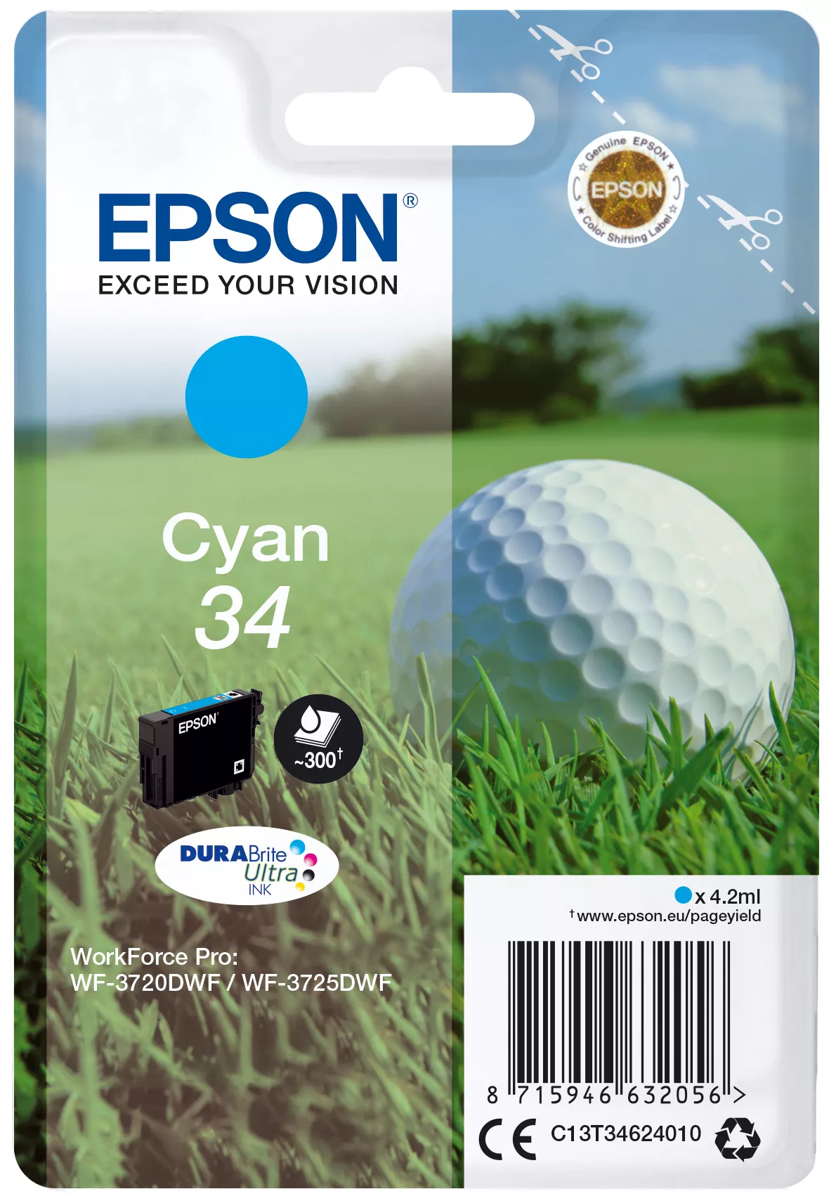 &divide; Tinta original epson t3462 cian c13t34624010 4.2ml