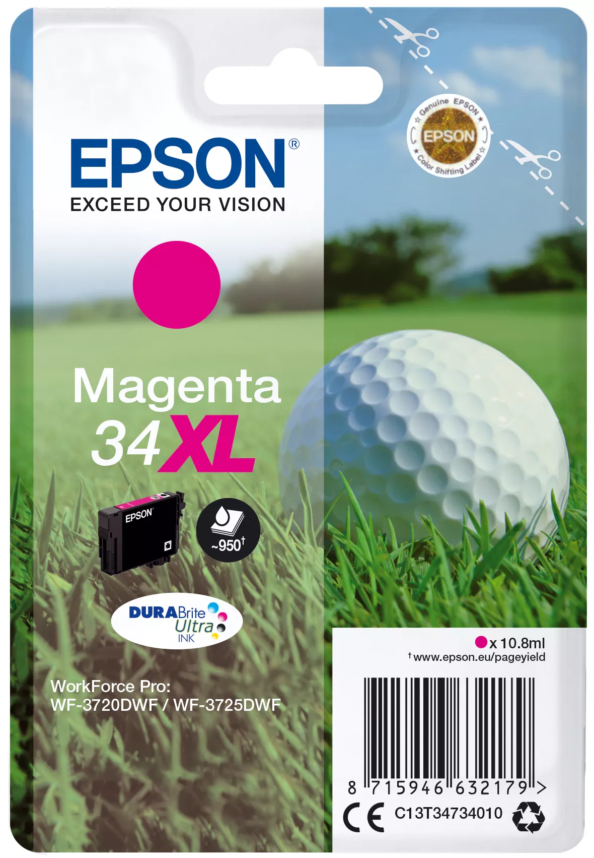 &divide; Tinta original epson t3473 xl magenta c13t34734010 16.3m