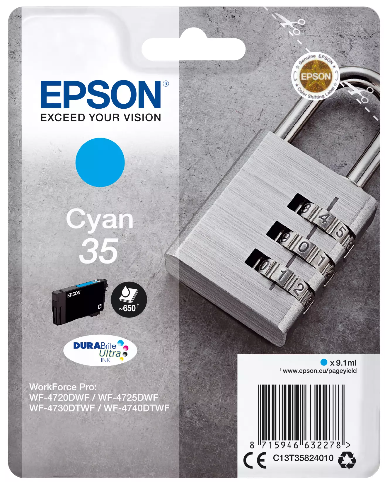 &divide; Tinta original epson t3582 cian c13t35824010 9.1ml