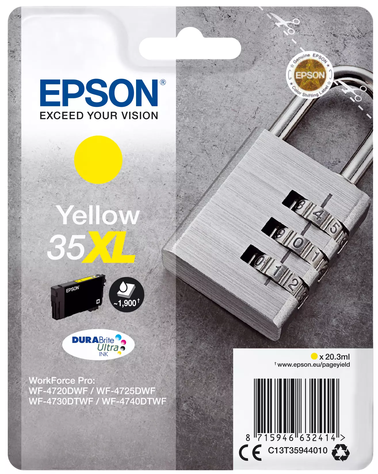 &divide; Tinta original epson t3594 xl amarillo c13t35944010 	 20.3ml