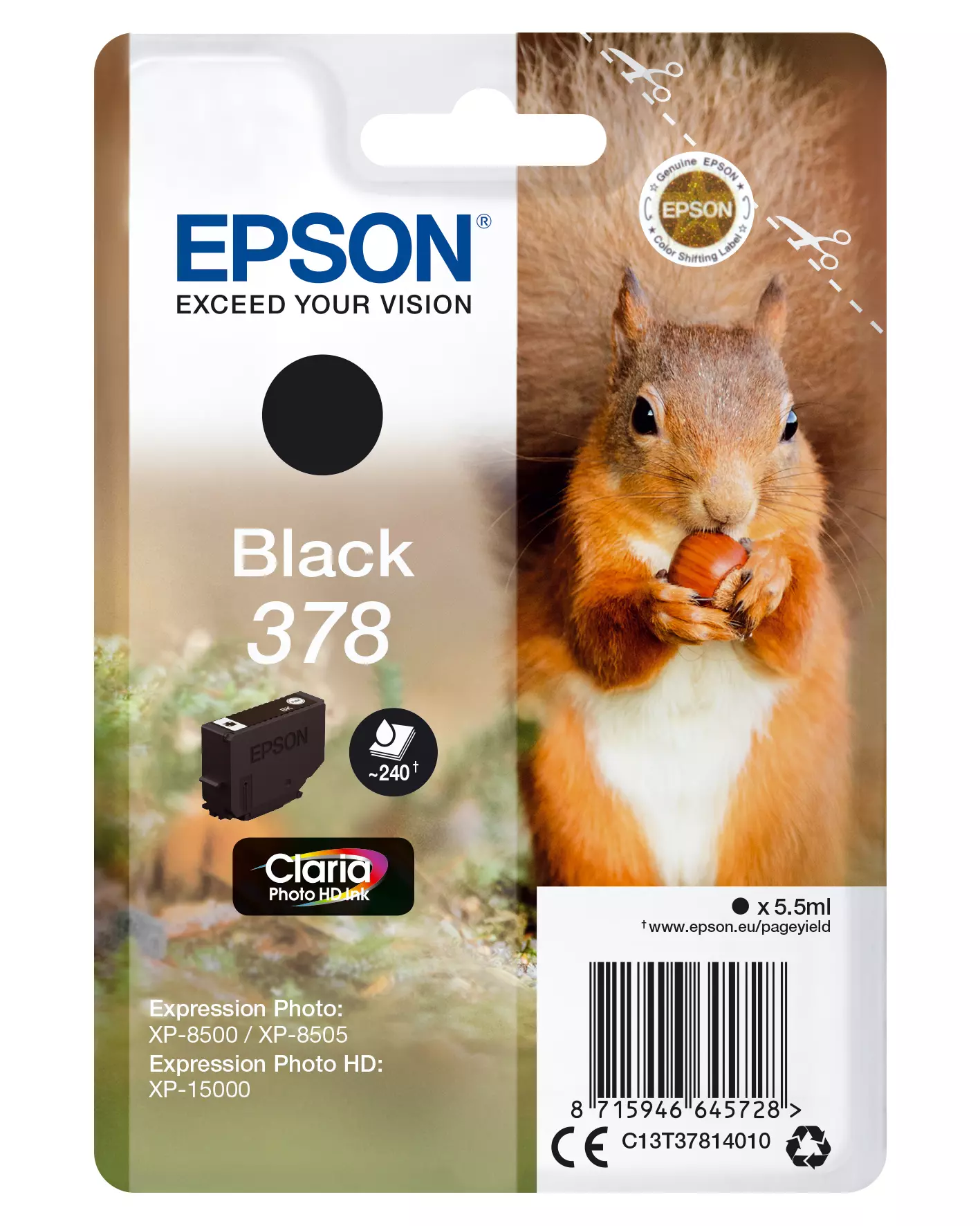 &divide; Tinta original epson t3781 negro c13t37814010 5.5ml