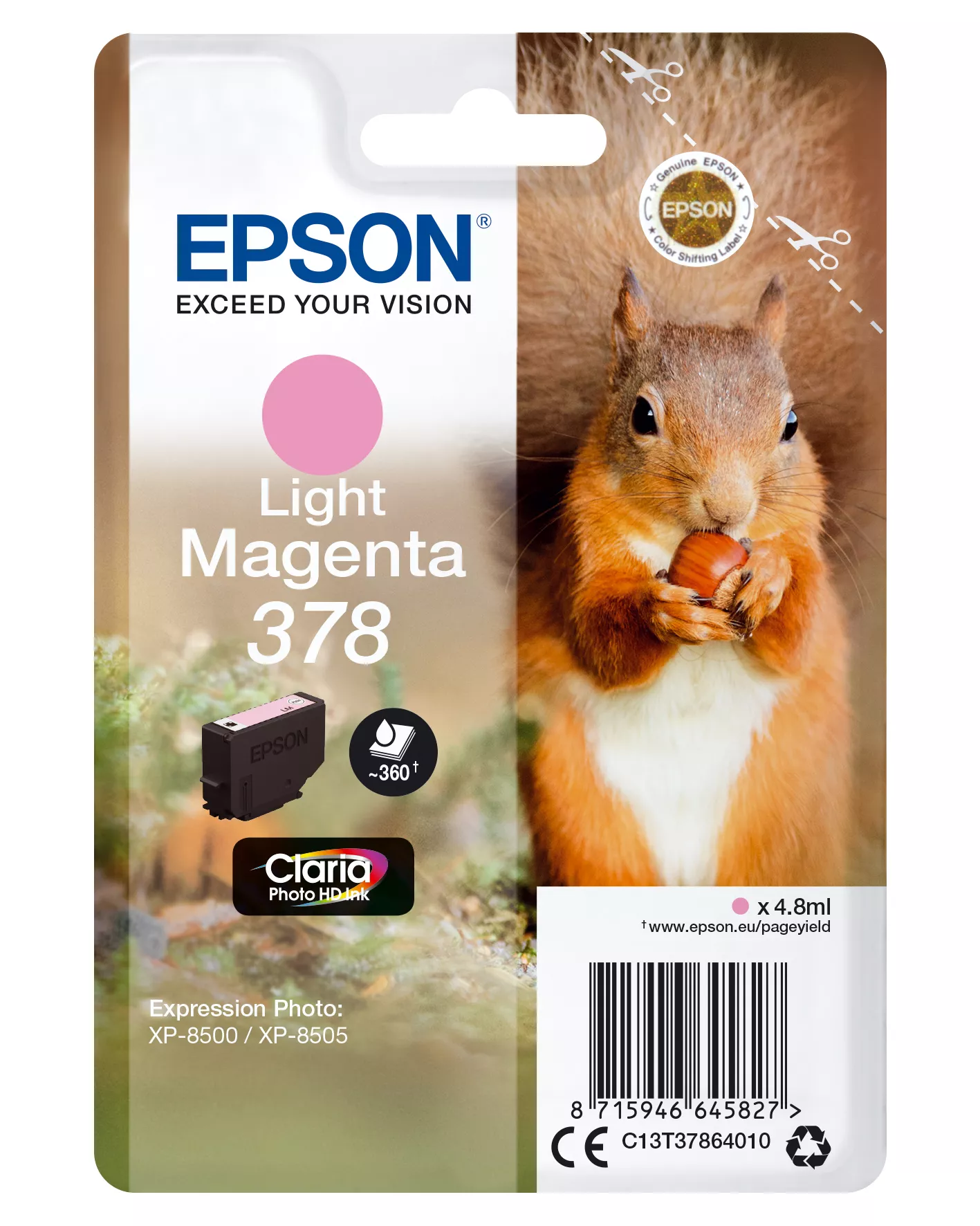 &divide; Tinta original epson t3786 magenta claro c13t37864010 4.8ml
