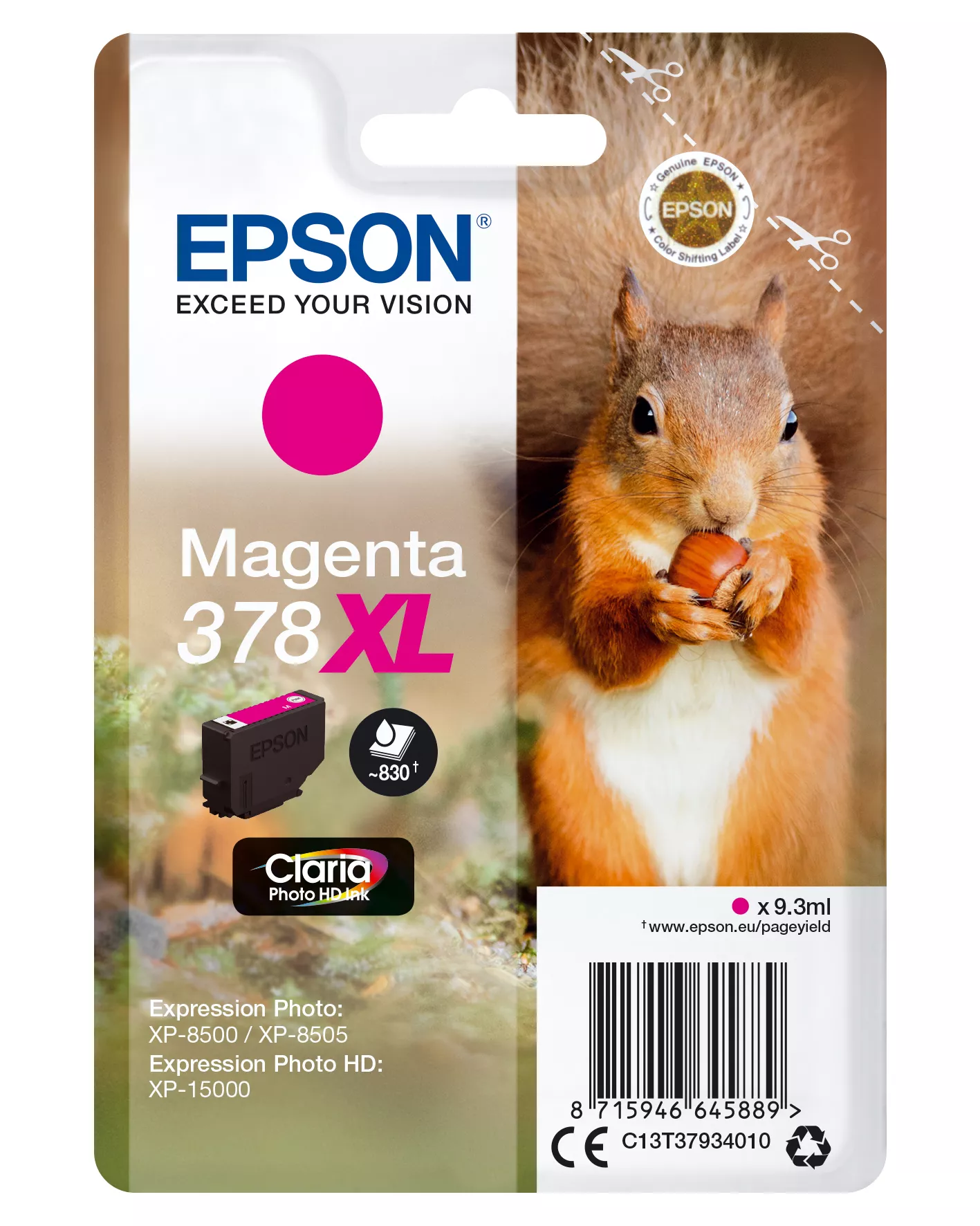 &divide; Tinta original epson t3793 xl magenta c13t37934010 9.3ml