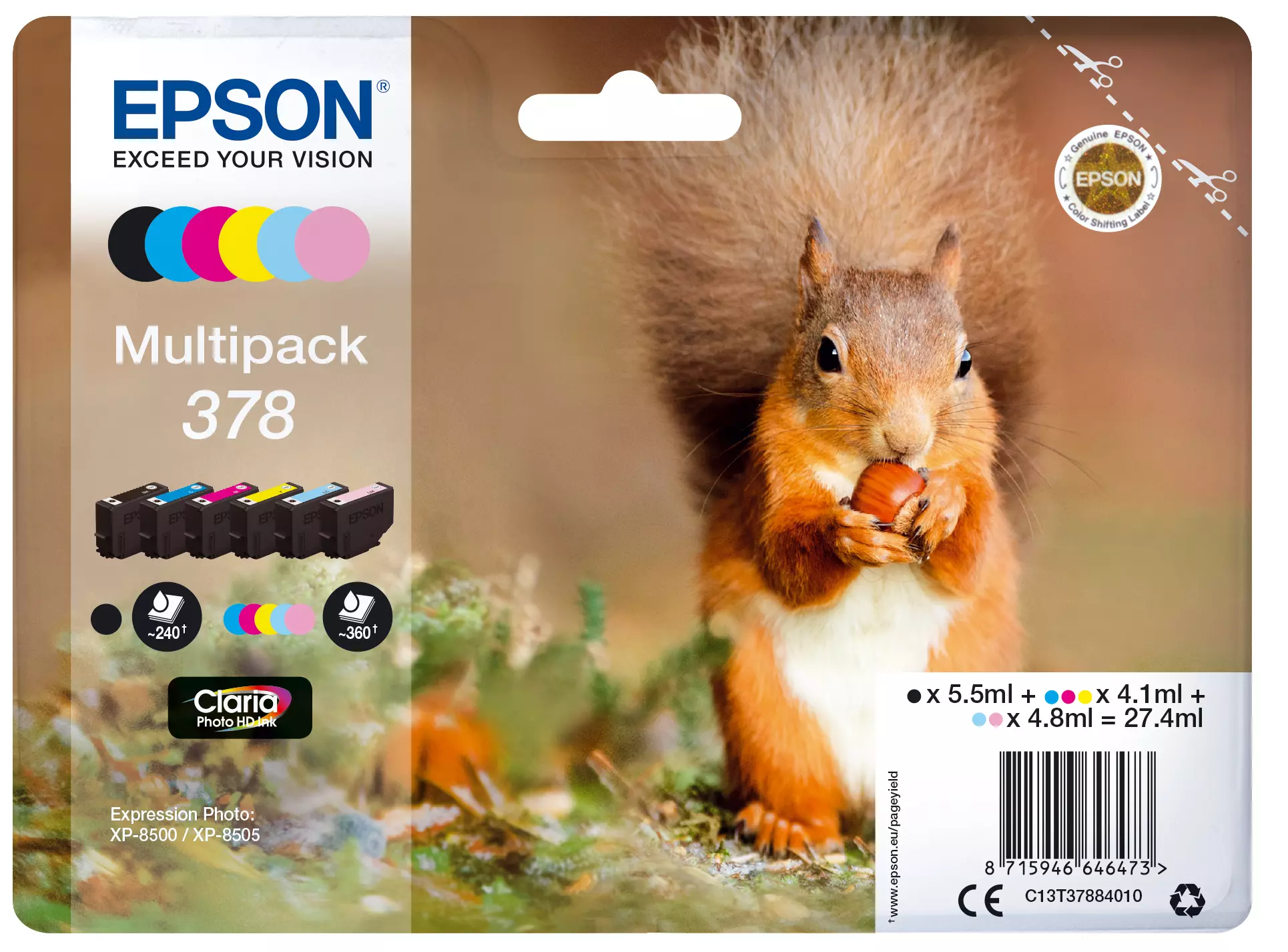 &divide; Tinta original epson t3788 multipack 6 colores c13t37884010