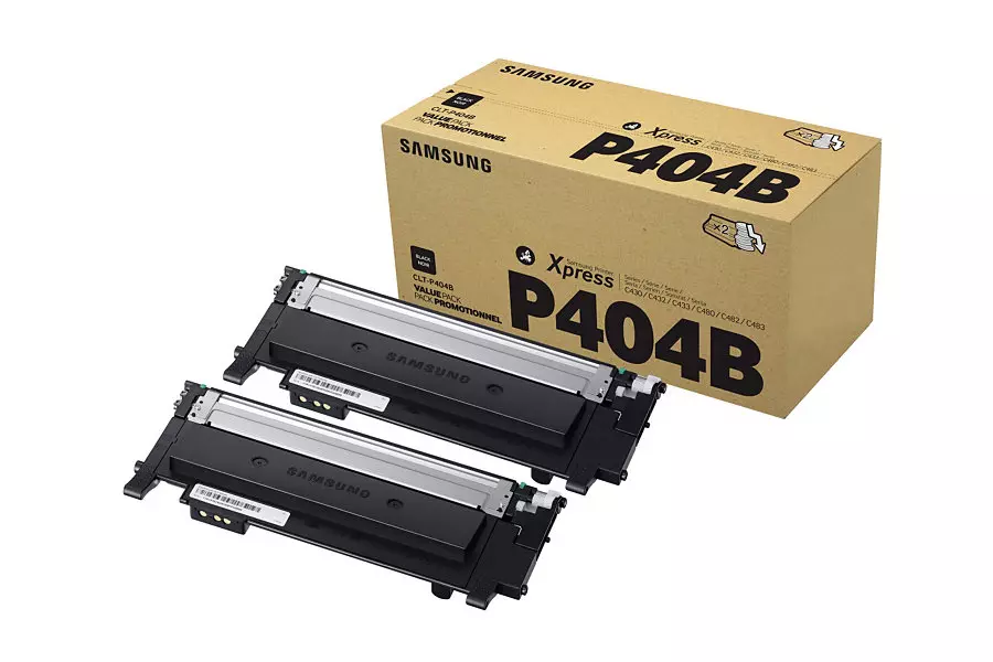 &divide; Pack 2 t&oacute;ner originales samsung clt-p404b negro 1.500 p&aacute;ginas